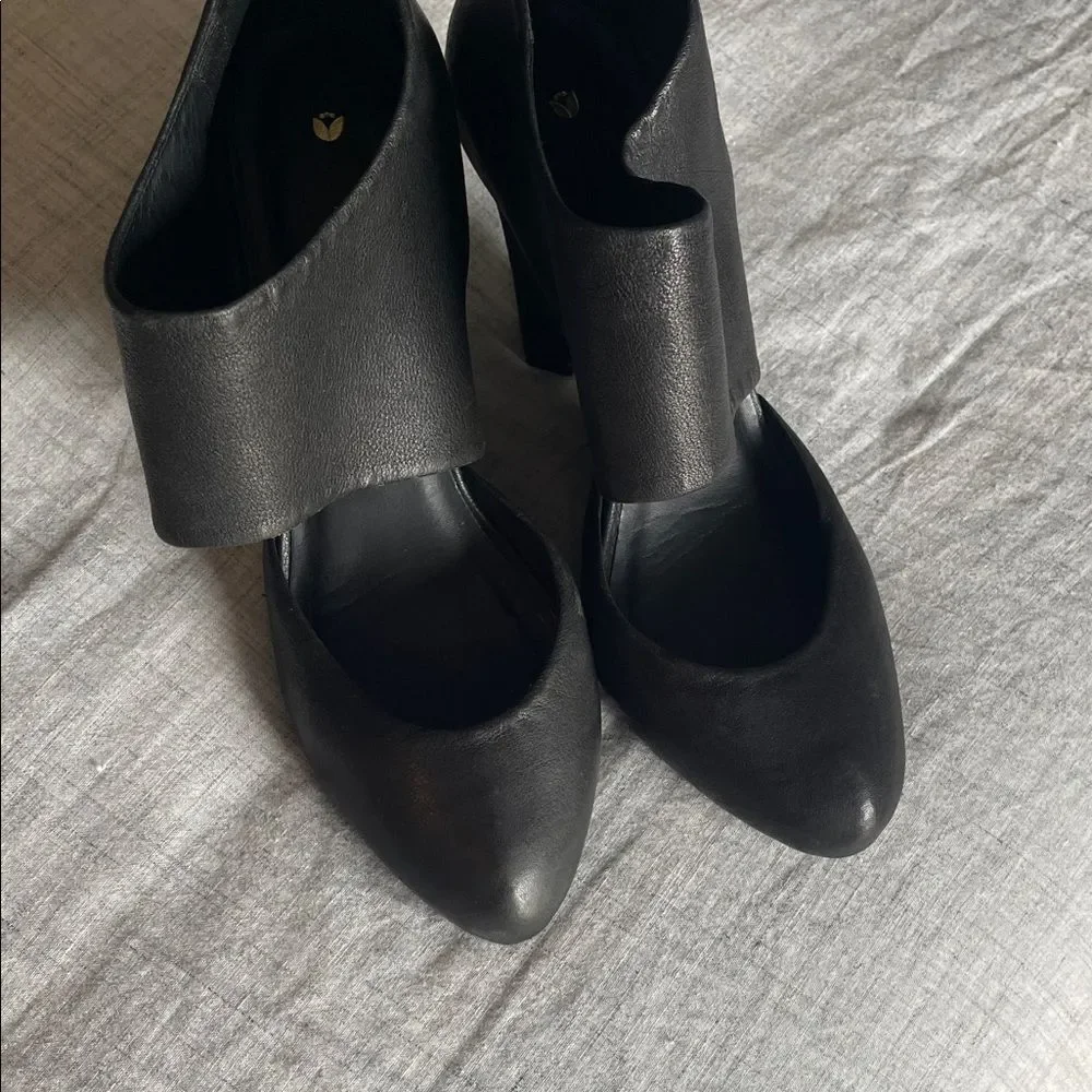 Anthropologie Black Wedge Shoes